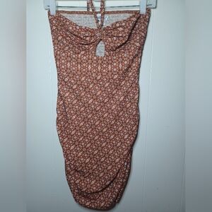 Princess Polly Floral Mini Dress - Brown and White